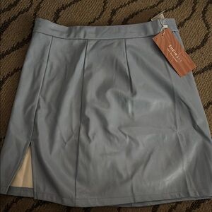 SHEIN Gray Mini Pencil Skirt with Pleated Slit